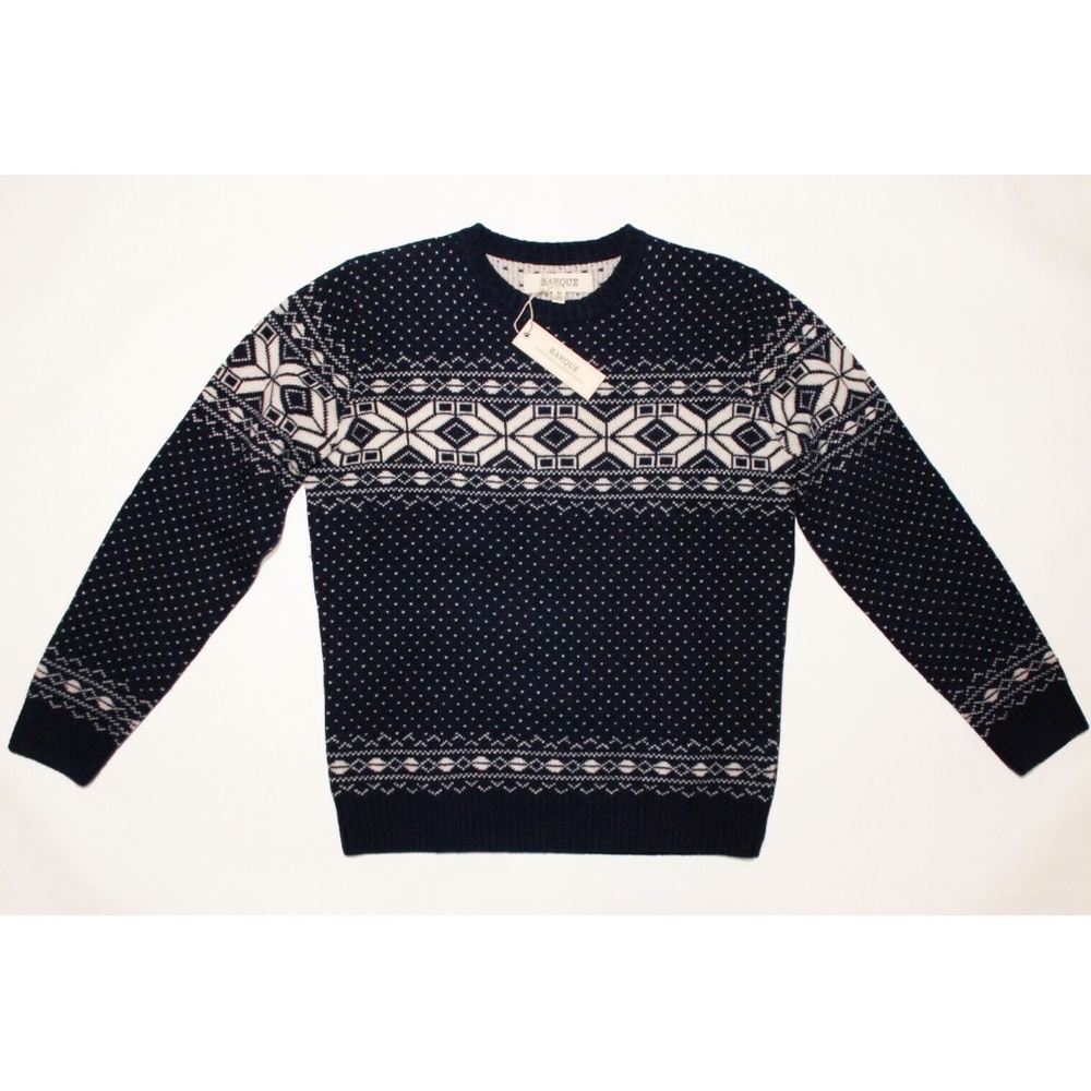 BARQUE New York Fair Isle Sweater Navy size Medium